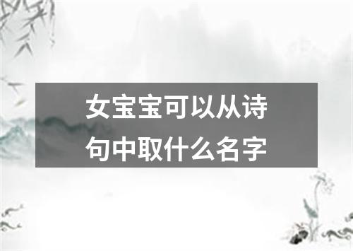 女宝宝可以从诗句中取什么名字