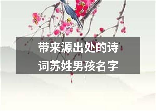 带来源出处的诗词苏姓男孩名字