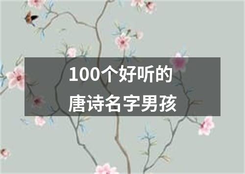 100个好听的唐诗名字男孩