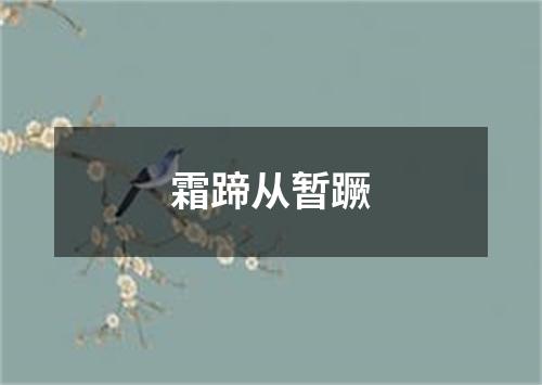 霜蹄从暂蹶