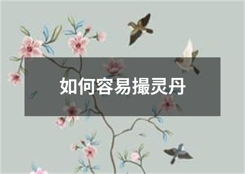 如何容易撮灵丹