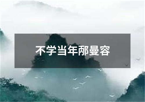 不学当年邴曼容