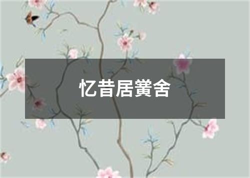 忆昔居黉舍