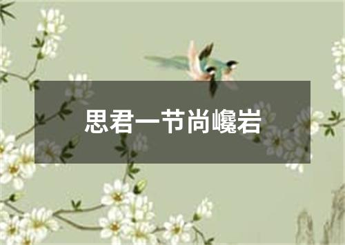 思君一节尚巉岩