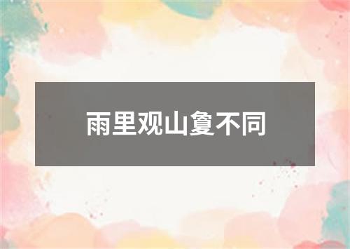 雨里观山夐不同