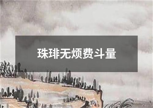 珠琲无烦费斗量