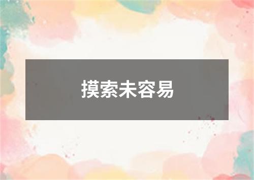 摸索未容易