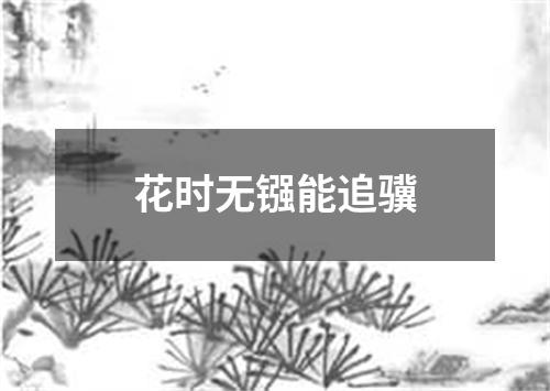 花时无镪能追骥