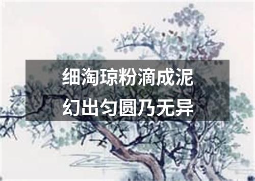 细淘琼粉滴成泥幻出匀圆乃无异