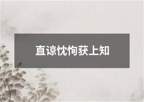 直谅忱恂获上知