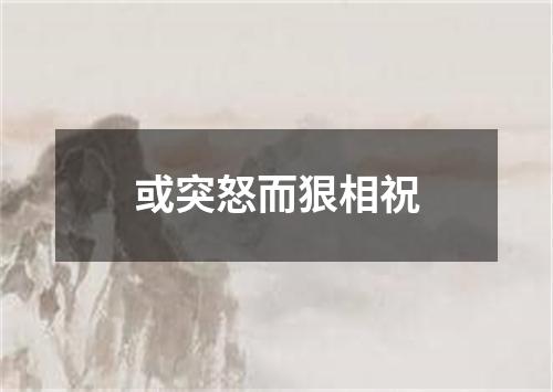 或突怒而狠相祝