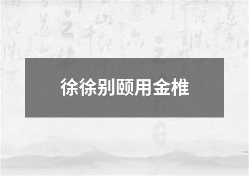 徐徐别颐用金椎