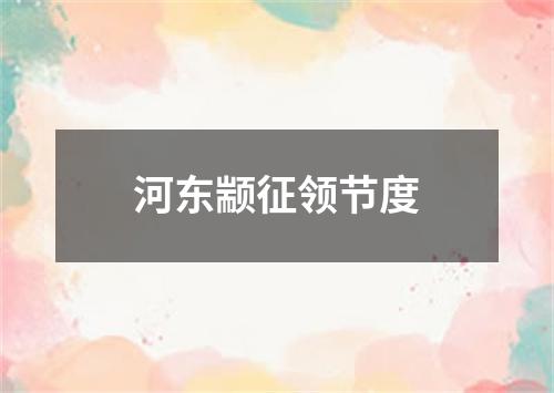 河东颛征领节度