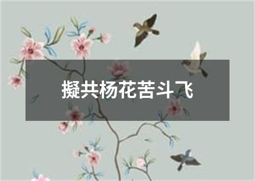 擬共杨花苦斗飞