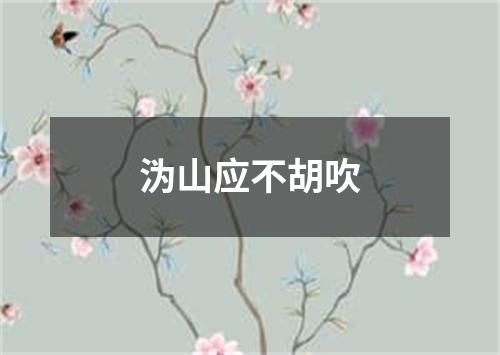 沩山应不胡吹