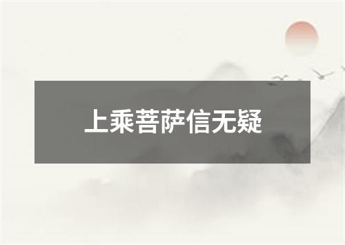 上乘菩萨信无疑