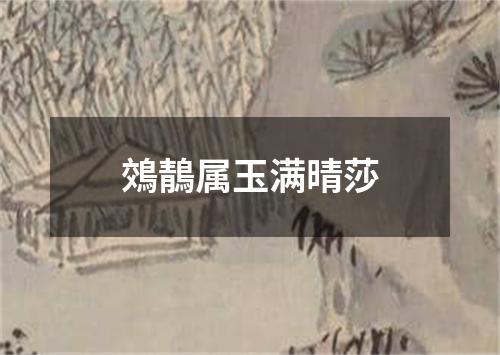 鵁鶄属玉满晴莎