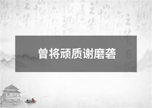 曾将顽质谢磨砻