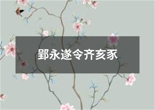 郢永遂令齐亥豕