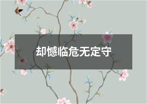 却憾临危无定守