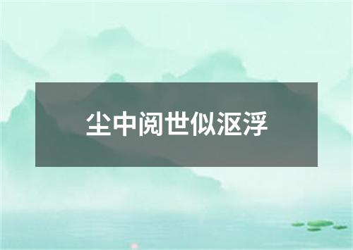 尘中阅世似沤浮