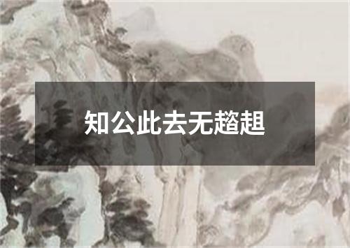 知公此去无趦趄