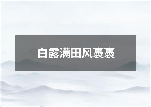 白露满田风褭褭