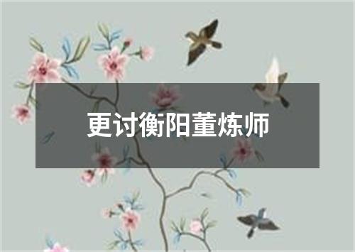 更讨衡阳董炼师