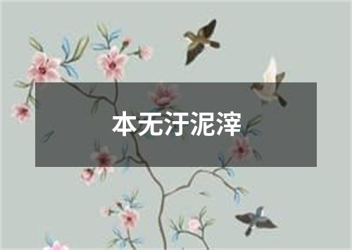 本无汙泥滓