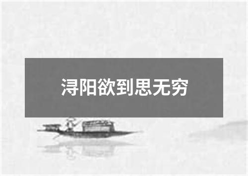 浔阳欲到思无穷