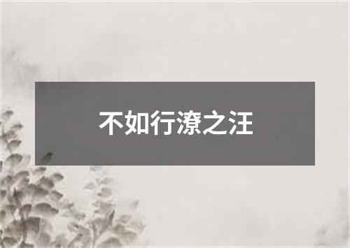 不如行潦之汪