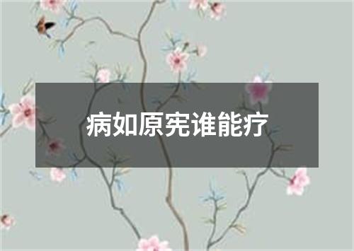 病如原宪谁能疗