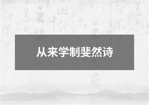 从来学制斐然诗