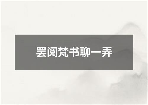 罢阅梵书聊一弄