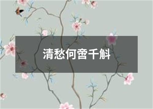 清愁何啻千斛