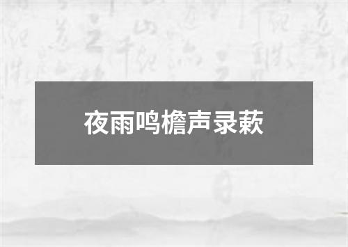 夜雨鸣檐声录蔌