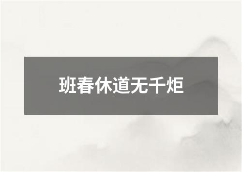 班春休道无千炬