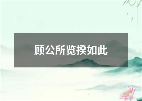 顾公所览揆如此