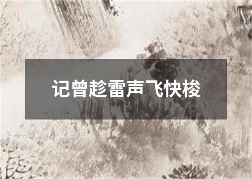 记曾趁雷声飞快梭