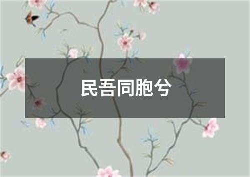 民吾同胞兮