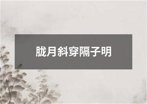 胧月斜穿隔子明