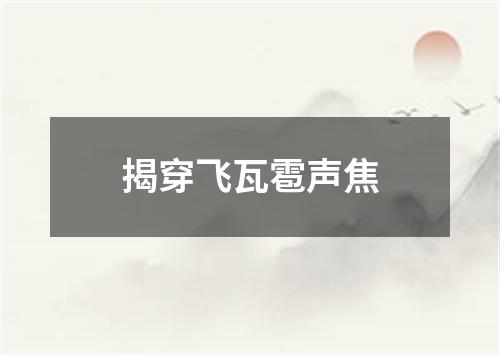 揭穿飞瓦雹声焦