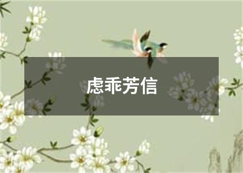 虑乖芳信