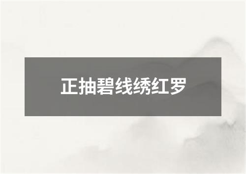 正抽碧线绣红罗