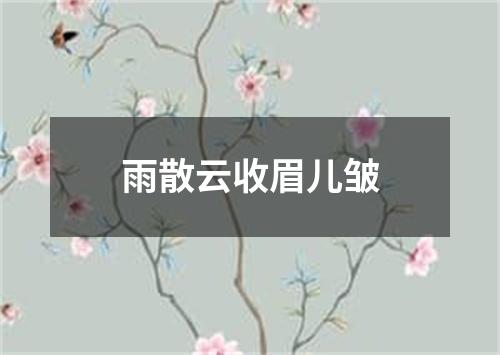 雨散云收眉儿皱