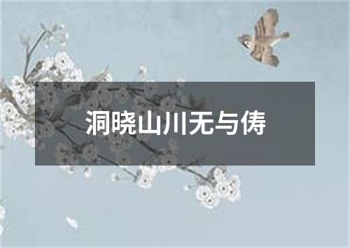 洞晓山川无与俦