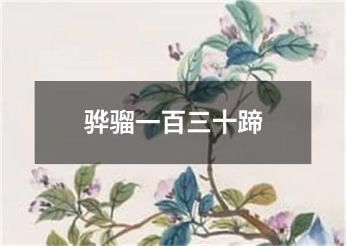 骅骝一百三十蹄