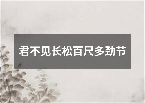 君不见长松百尺多劲节