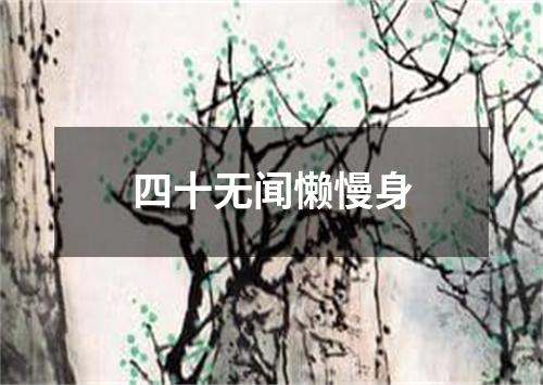 四十无闻懒慢身