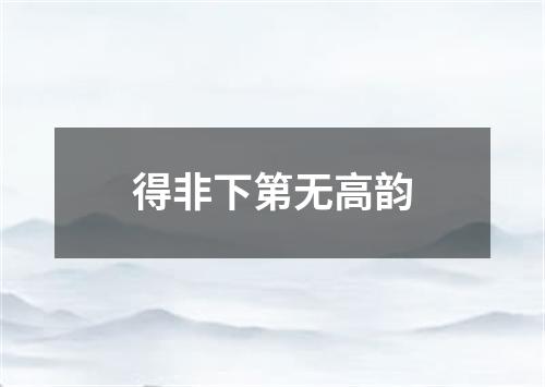 得非下第无高韵